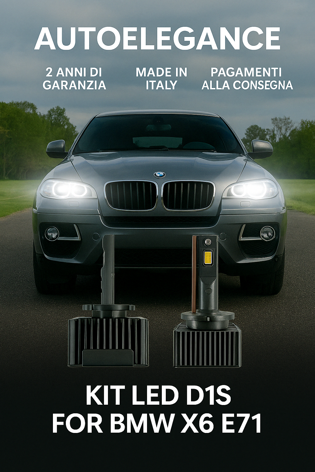 ⭐KIT XENON D1S 6000K ANABBAGLIANTI PER BMW X6 E71 – LUCE BIANCA POTENTE⭐