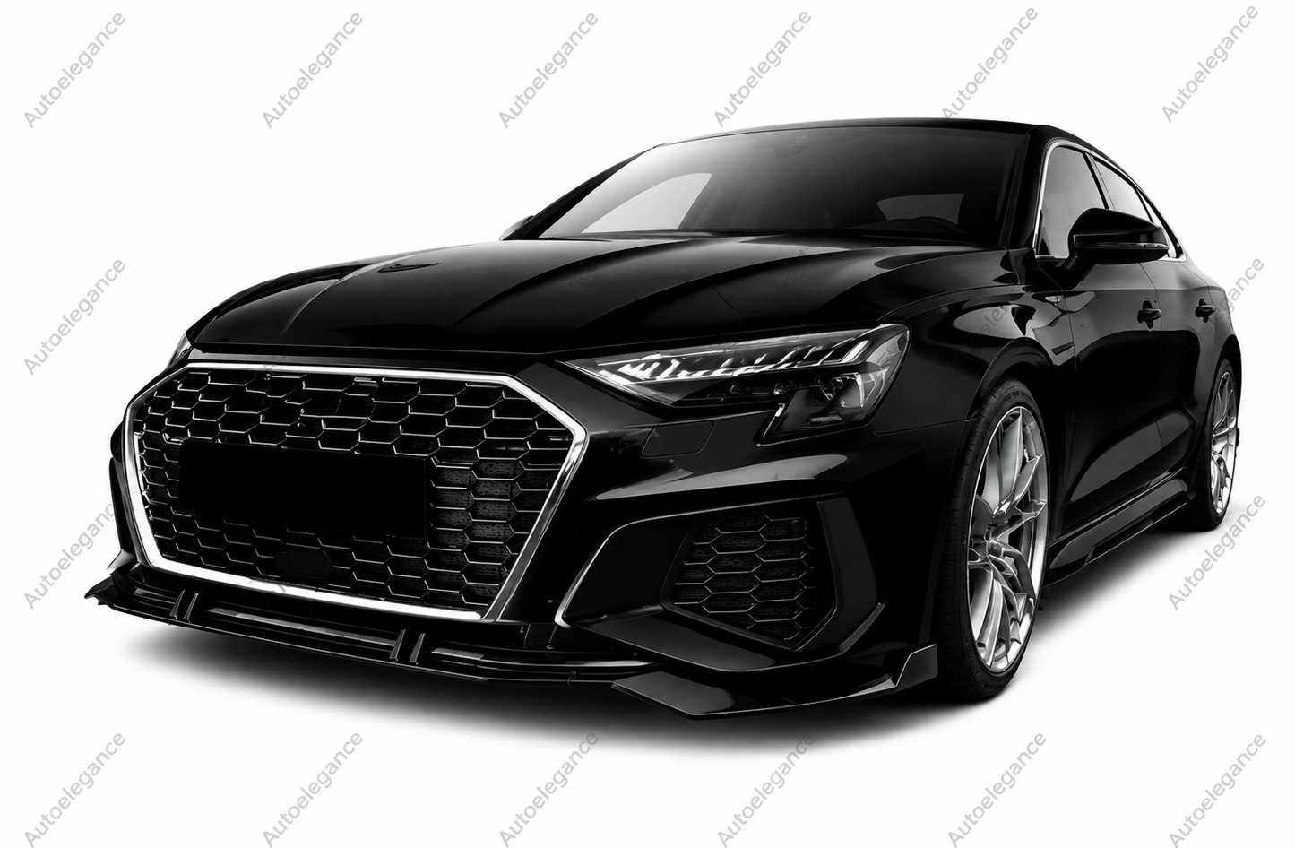 🔥ART.9925 SPLITTER ANTERIORE PER AUDI A3 S3 S LINE 8Y LABBRO NERO LUCIDO 20+🔥