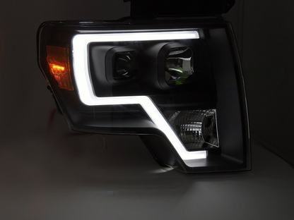 💕 Fari Anteriori Adatto per Ford F150 MK12 2008-2014 Tube LED Neri 💕