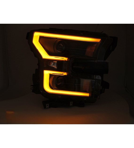 💕 Fari Anteriori Adatto per Ford F150 MK13 2014-2017 Tube LED Doppi Neri 💕