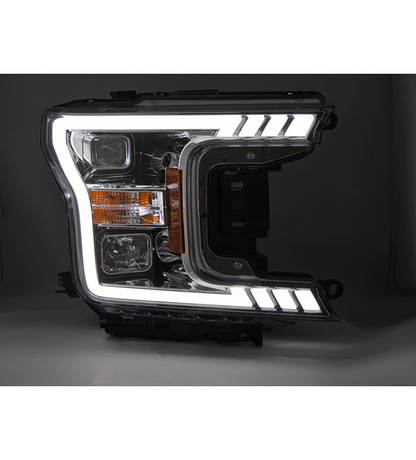💕 Fari Anteriori Adatto per Ford F150 MK13 17-20 Tube LED Cromo 💕