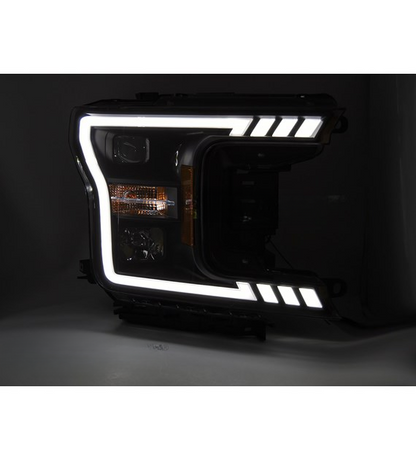 💕 Fari Anteriori Adatto per Ford F150 MK13 2017-2020 Tube LED Neri 💕