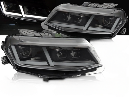 ART.5528 FARI ANTERIORI ADATTO PER CHEVROLET CAMARO 16-18 FULL LED NERO