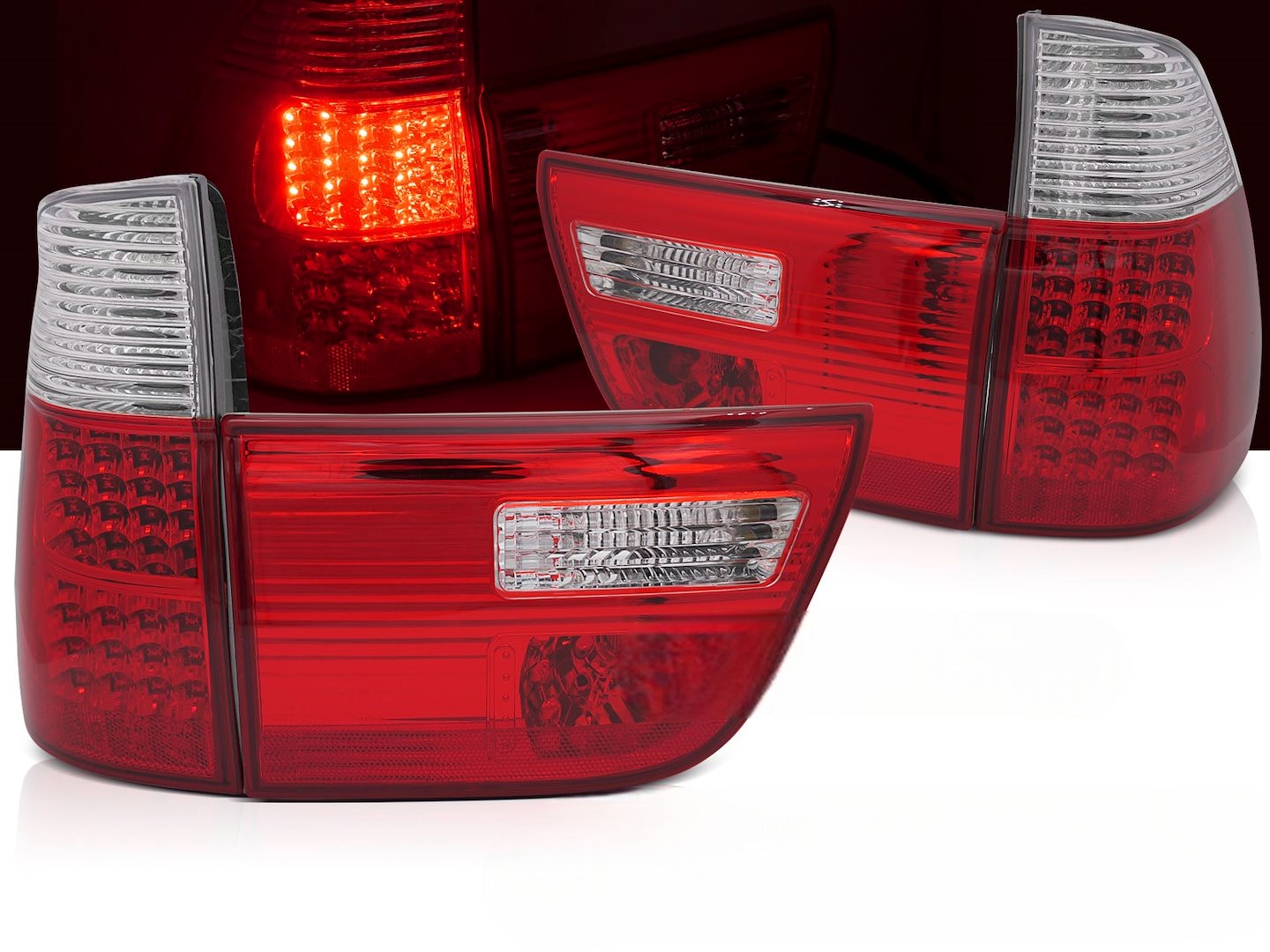 💫ART.6676 Fanale posteriore LED rosso bianco adatto per BMW X5 E53 09.1999-10.2003💫