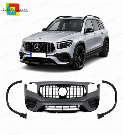 💕PARAURTI ANTERIORE MERCEDES X247 20- LOOK GLB35 GRIGLIA NERA💕