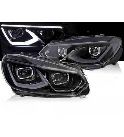 💕 Fari Anteriori Adatto per VW Golf 6 08-13 Full LED DRL Neri 💕