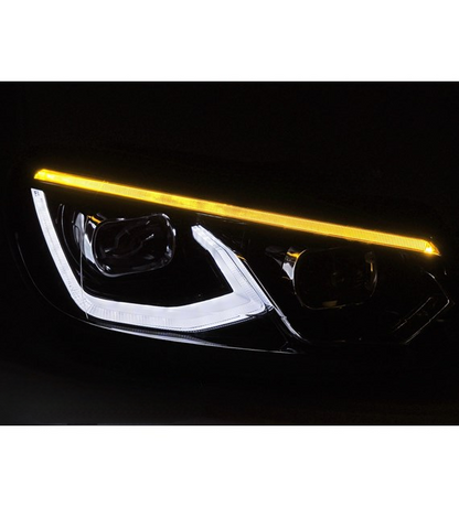 💕 Fari Anteriori Adatto per VW Golf 6 08-13 Full LED DRL Neri 💕