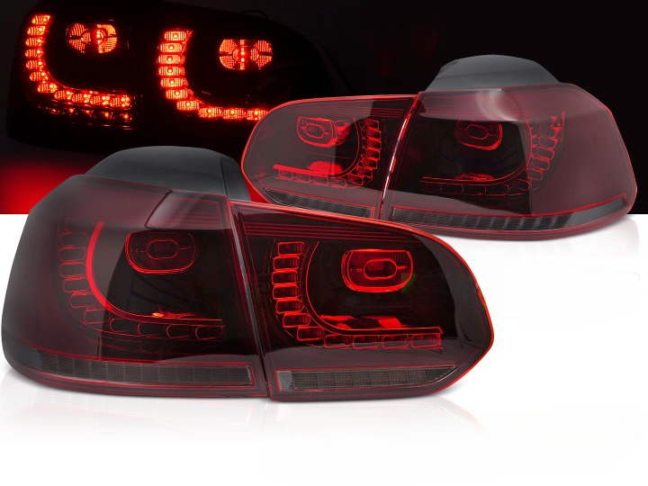 💫ART.5844 FARI POSTERIORI A LED ROSSI FUME' SEQ per VW GOLF 6 2008-2013💫
