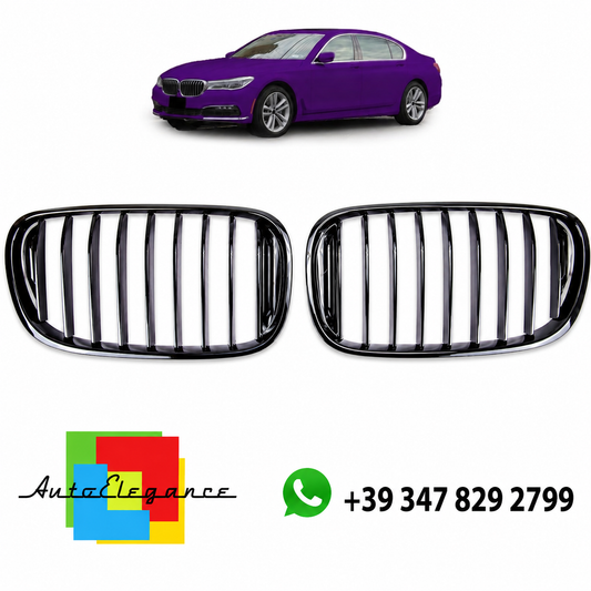👉Griglia anteriore a linea singola nera lucida per BMW Serie 7 G11 G12 15-19👈