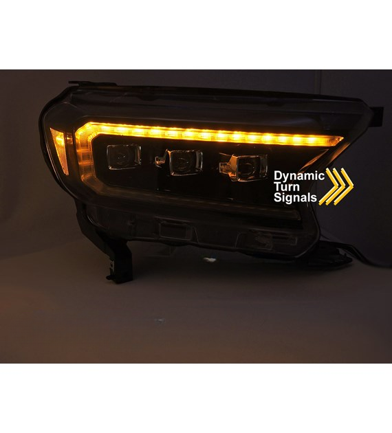 💕 Fari Anteriori Adatto per Ford Ranger V 16-22 Full LED DRL Neri 💕