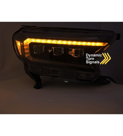 💕 Fari Anteriori Adatto per Ford Ranger V 16-22 Full LED DRL Neri 💕