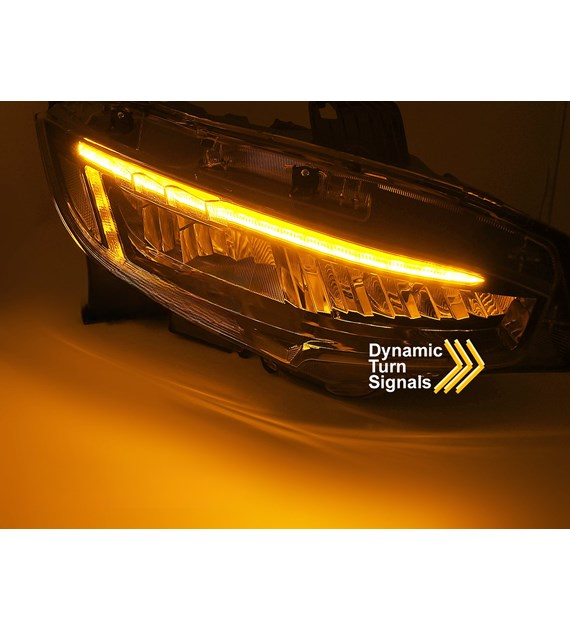 💕 Fari Anteriori Adatto per Honda Civic X 16-21 Full LED DRL Neri 💕