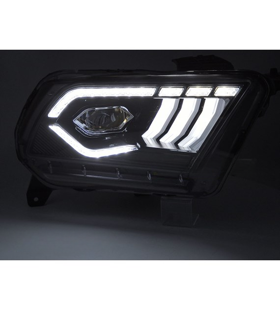 💕 Fari Anteriori Adatto per Ford Mustang 10-13 Full LED DRL Neri 💕