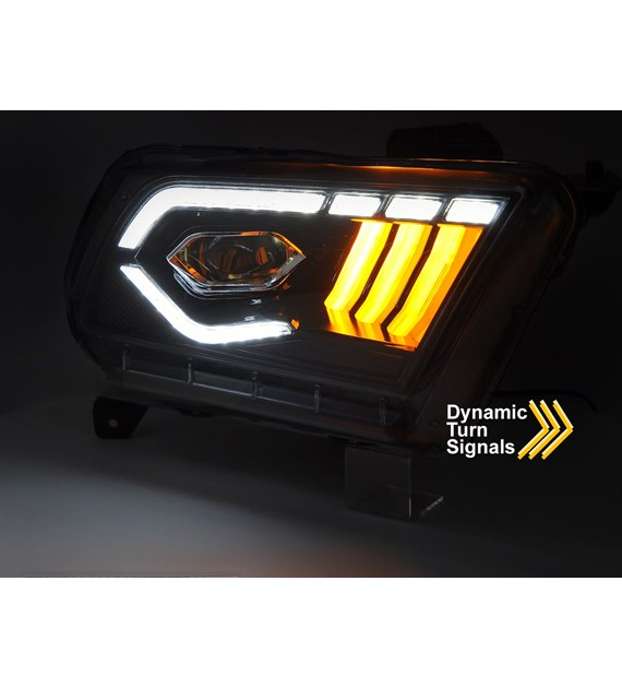 💕 Fari Anteriori Adatto per Ford Mustang 10-13 Full LED DRL Neri 💕