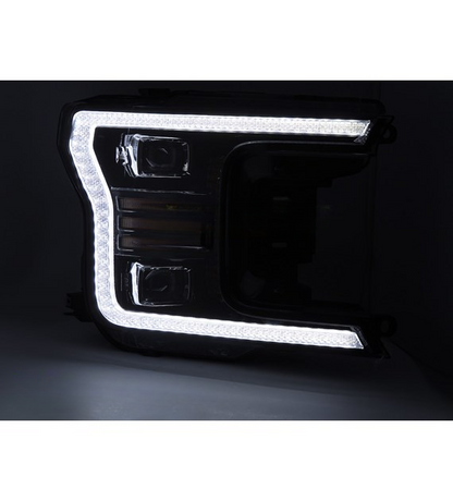 💕 Fari Anteriori Adatto per Ford F150 MK13 2017-2020 Full LED DRL Neri 💕