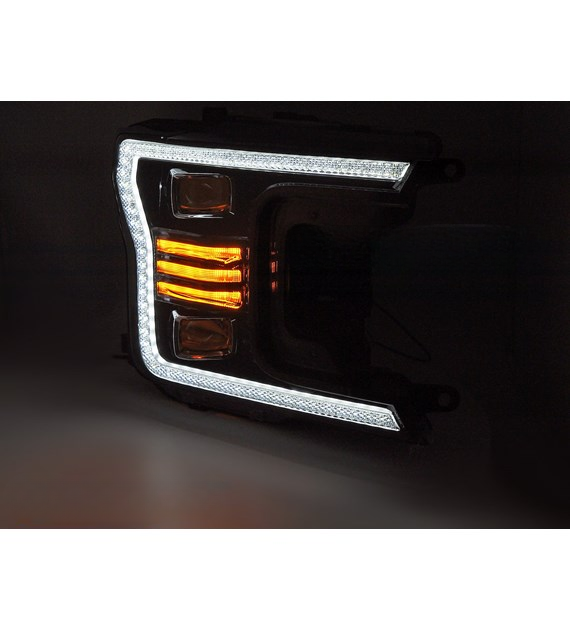 💕 Fari Anteriori Adatto per Ford F150 MK13 2017-2020 Full LED DRL Neri 💕