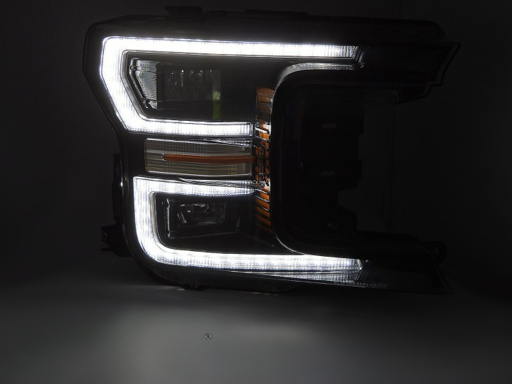 💕 Fari Anteriori Adatto per Ford F150 MK13 2017-2020 Full LED DRL Sequenziali Neri 💕