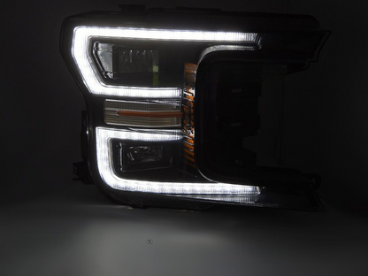 💕 Fari Anteriori Adatto per Ford F150 MK13 2017-2020 Full LED DRL Sequenziali Neri 💕