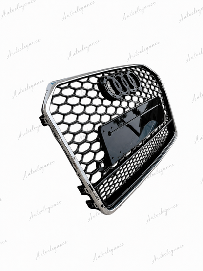 🔥ART.0675 GRIGLIA PER AUDI A6 4G C7 15-18 LOOK RS6 NERA CON BORDO CROMATO🔥