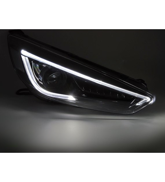 💕 Fari Anteriori Adatto per Ford Focus MK3 14-18 LED DRL Neri 💕
