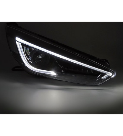 💕 Fari Anteriori Adatto per Ford Focus MK3 14-18 LED DRL Neri 💕