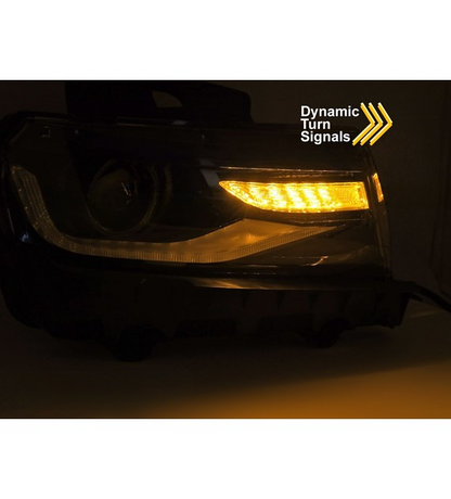 💕 Fari Anteriori Adatto per Chevrolet Camaro 2013-2015 Tube LED DRL Neri 💕