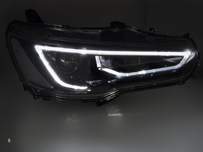 💕 Fari Anteriori Adatto per Mitsubishi Lancer 8 08-16 LED Tube Neri 💕