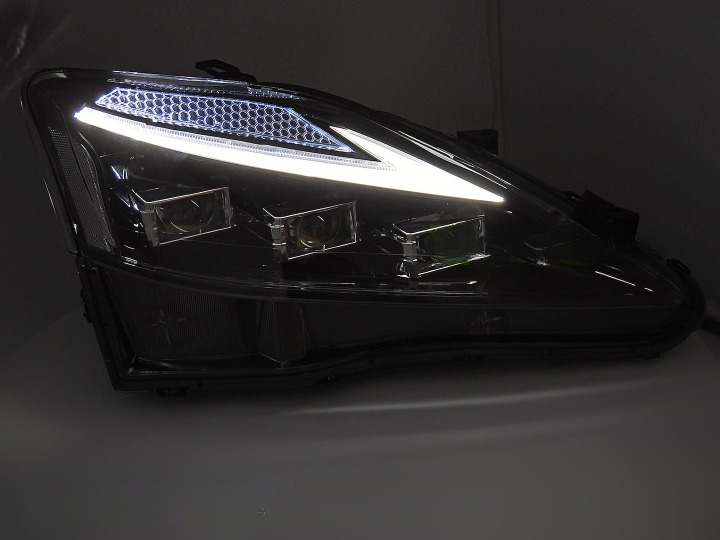💕 Fari Anteriori Adatto per Lexus IS II 06-13 Full LED DRL Neri 💕