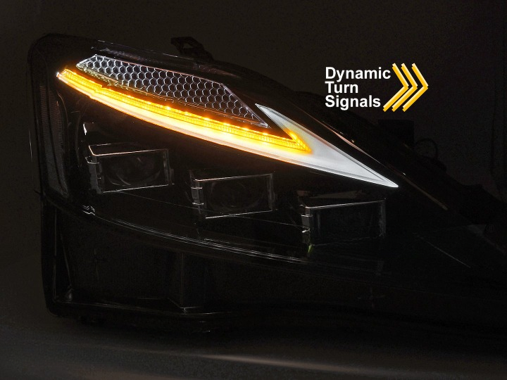 💕 Fari Anteriori Adatto per Lexus IS II 06-13 Full LED DRL Neri 💕