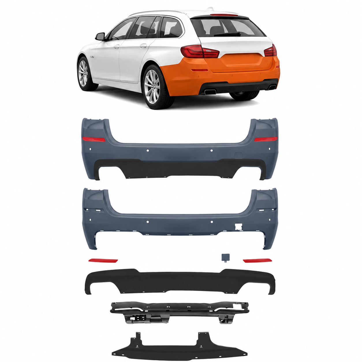 SPLITTER SUITABLE FOR VW GOLF 8 GTI GTD RLINE LOOK GLOSSY BLACK SPORTY DESIGN 