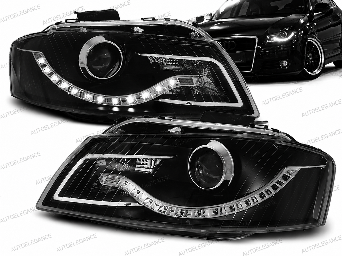💕ART.6458 FARI ANTERIORI ADATTO PER AUDI A3 8P 05.03-03.08 NERI💕