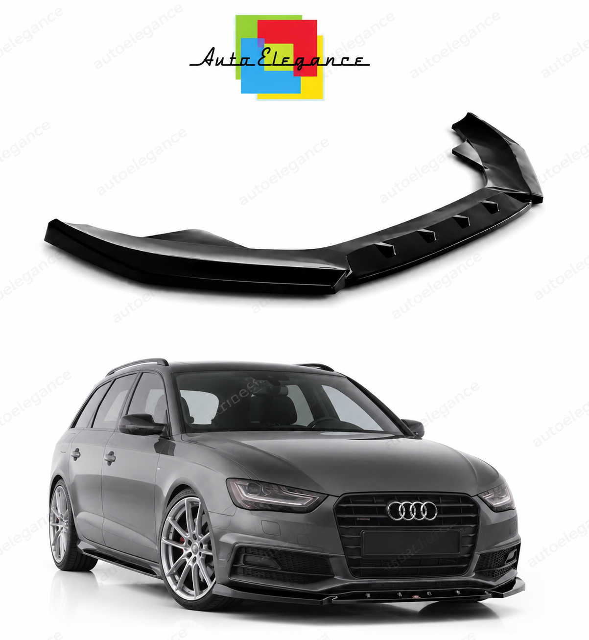 💕 Splitter adatto per  Audi S4 B8 Facelift  nero lucido 💕