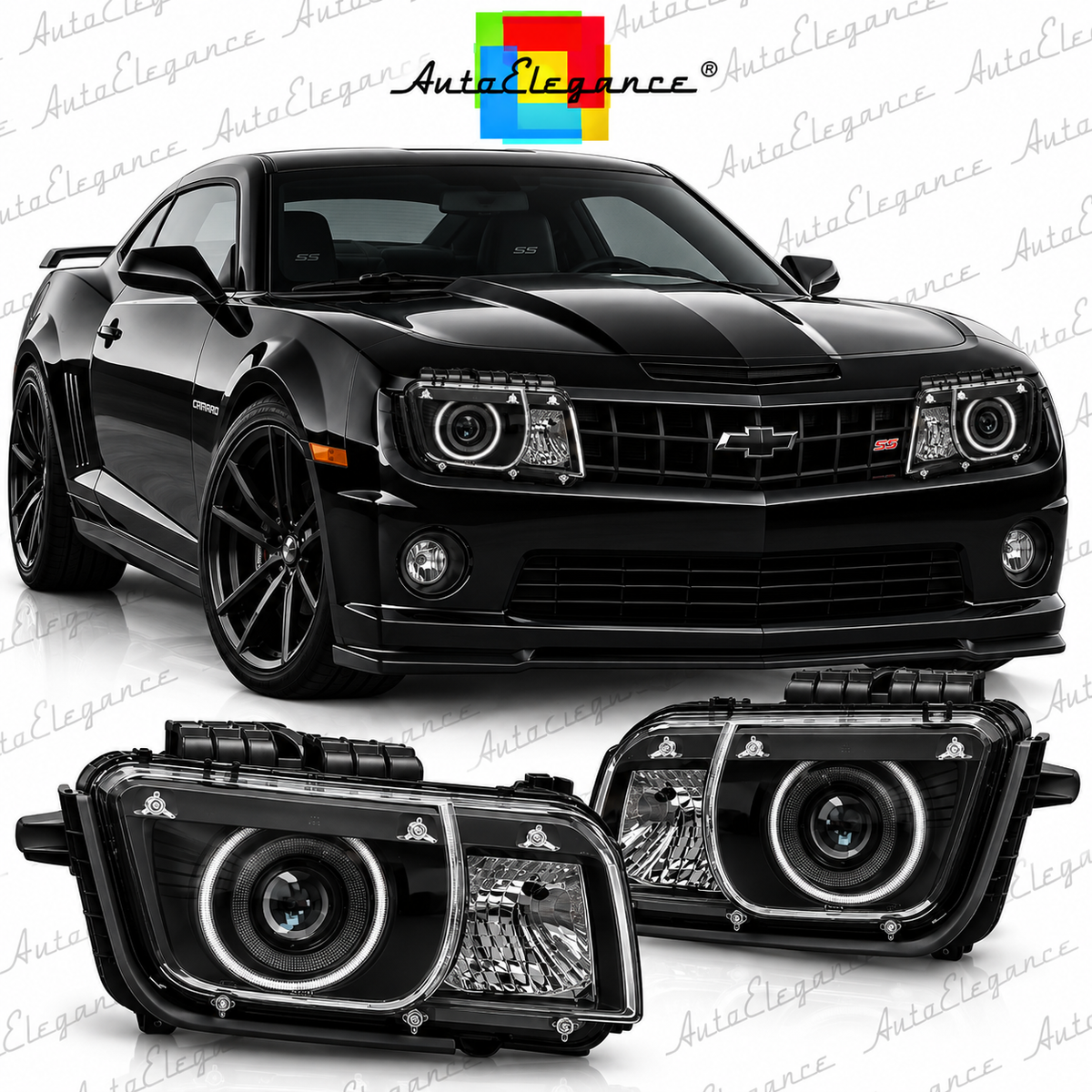 ART.5511 FARI ANTERIORI ADATTO PER CHEVROLET CAMARO 09-13 NERO
