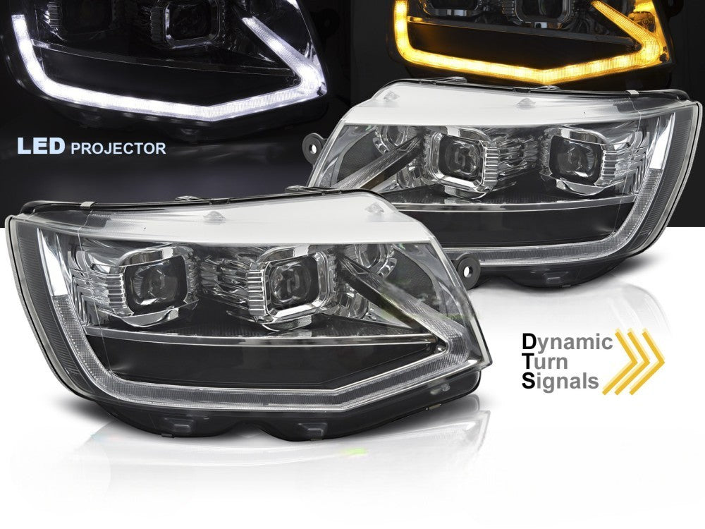 🤩FARI A LED TUBO LUCE CROMATI DRL SEQ ADATTO PER  VW T6 15-19🤩