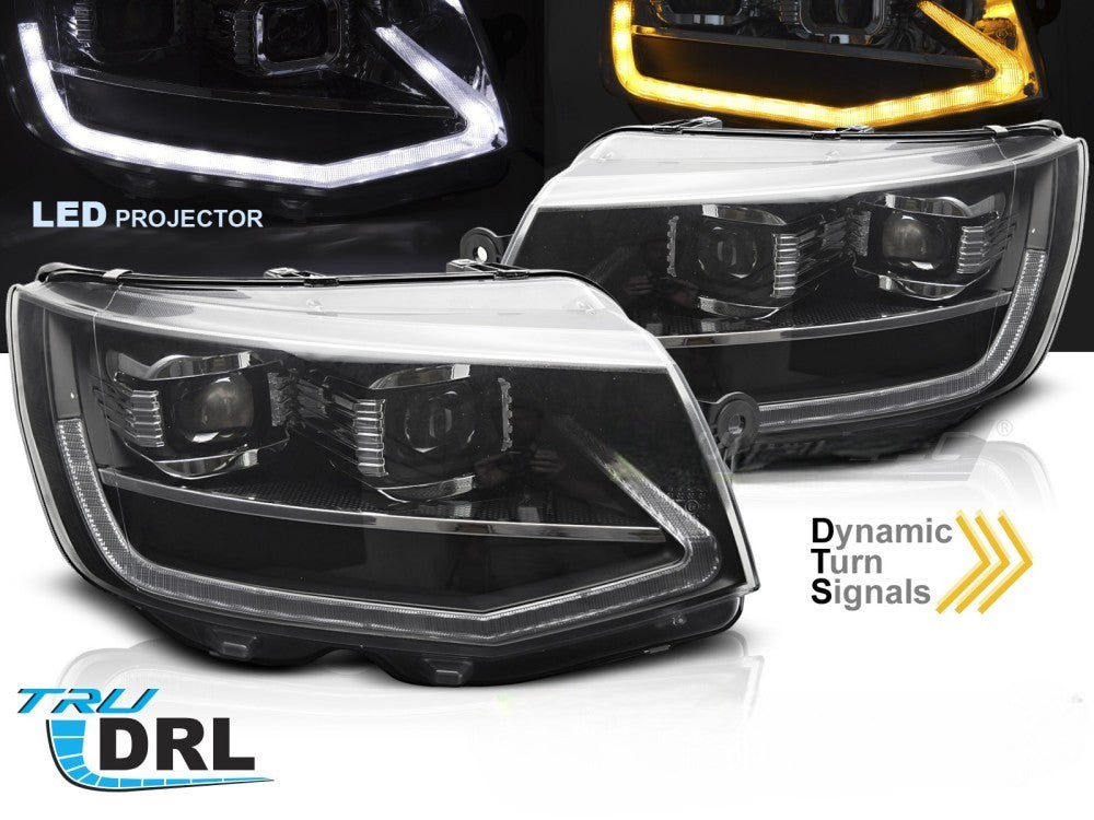 🤩FARI Anteriori A LED TUBO LUCE NERI DRL SEQ adatti per VW T6 15-19🤩