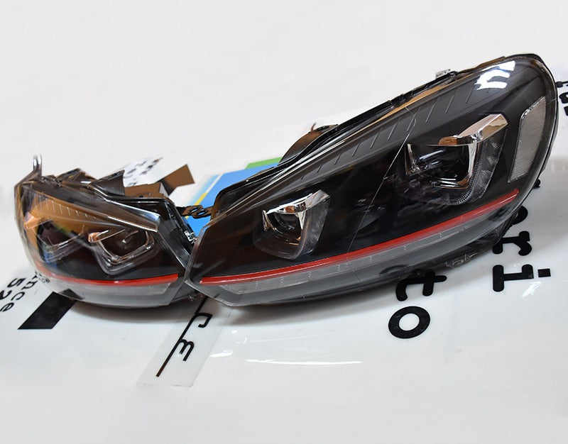 😍HEADLIGHT KIT SUITABLE FOR VW GOLF VI 2008-2012 TRANSPARENT BLACK😍