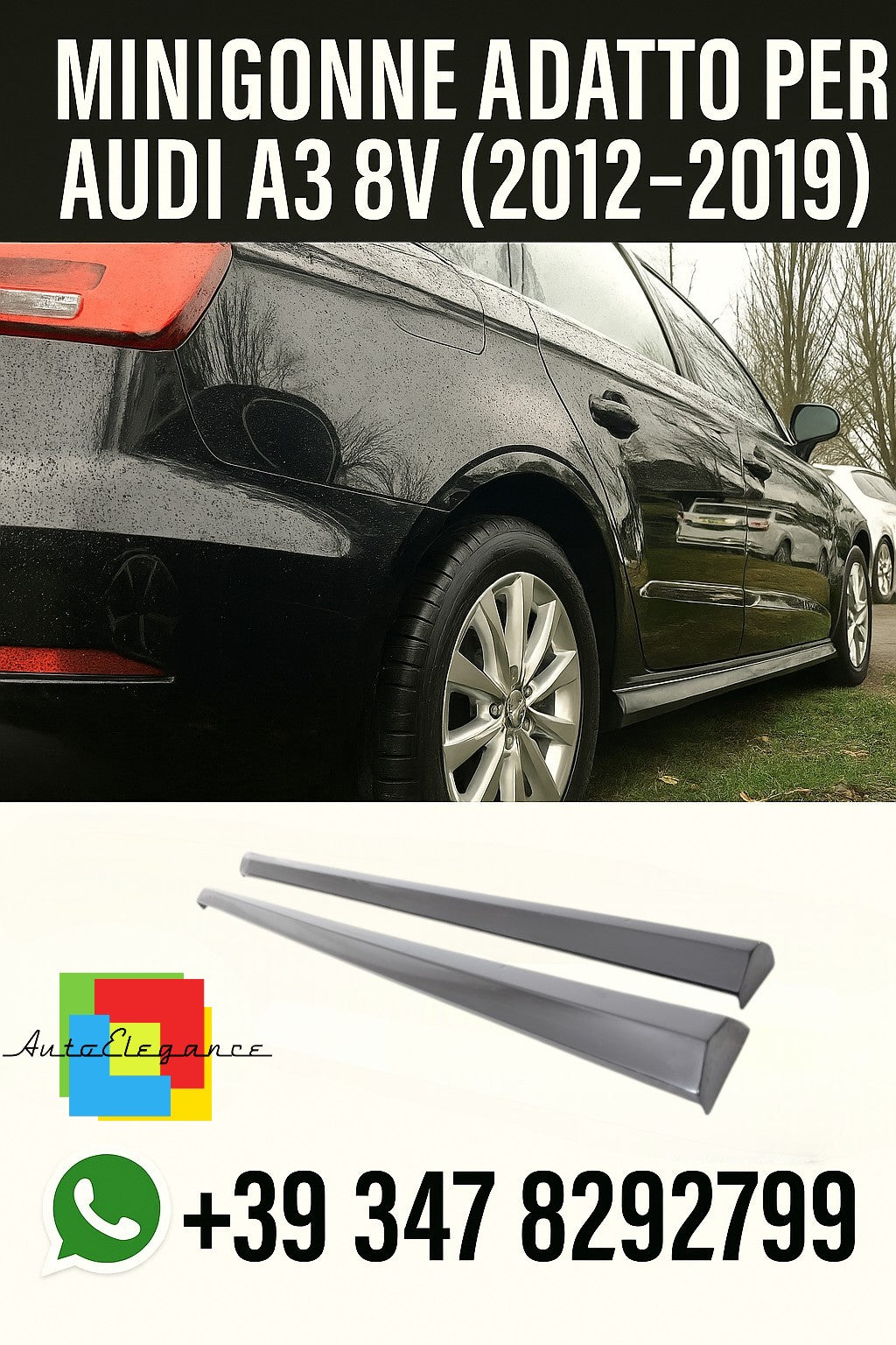 🌟MINNIGONE LATERALI ADATTO PER AUDI A3 8V BERLINA 2012-2019🌟