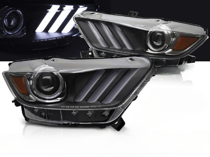 ART.2967  FARI ALLO XENO LED NERO adatto per FORD MUSTANG 14-17