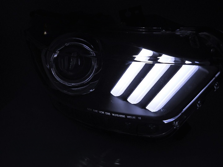 💕 Fari Xenon Adatto per Ford Mustang 14-17 LED DRL Neri D3S 💕