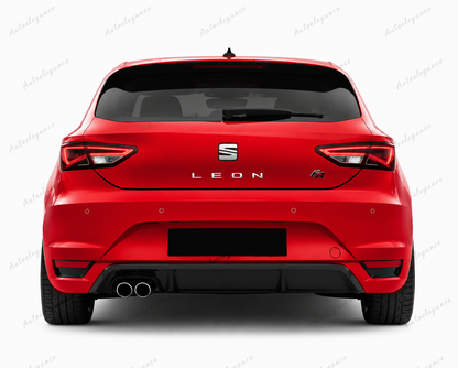 🔥ART.0858 PARAURTI POSTERIORE PER SEAT LEON 5F 5 PORTE LOOK FR CON USCITA 1+1🔥