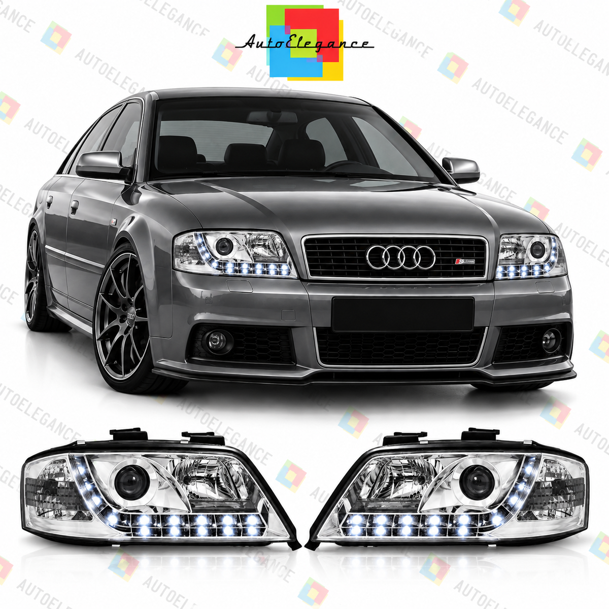 💕 ART.10643 FARI ANTERIORI ADATTO  PER AUDI A6 06.01-05.04💕