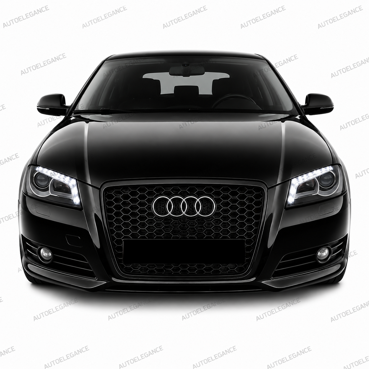 💫ART.1937 GRIGLIA ADATTO PER AUDI  A3 8P 2008-2012 LOOK RS3 NERO LUCIDO💫