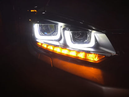 ✨FANALI ANTERIORI LUCI DIURNE ADATTI PER VW Golf 6 08-12 Trasparente/Nero✨