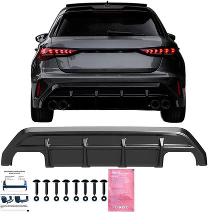 💕ART.8798  Diffusore Audi A3 (8Y) S-Line/S3 Facelift 2025+ Nero Lucido💕