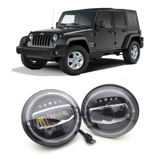 💫ART.4876 Fari Anteriori LED (Halo) per Jeep Wrangler JK TJ CJ💫