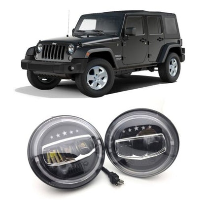 💫ART.4876 Fari Anteriori LED (Halo) per Jeep Wrangler JK TJ CJ💫