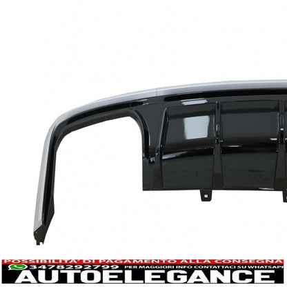 Diffusore a mantovana per paraurti posteriore con terminali di scarico adatto per audi a6 c8 4k avant berlina (2018-up) s6 design argento