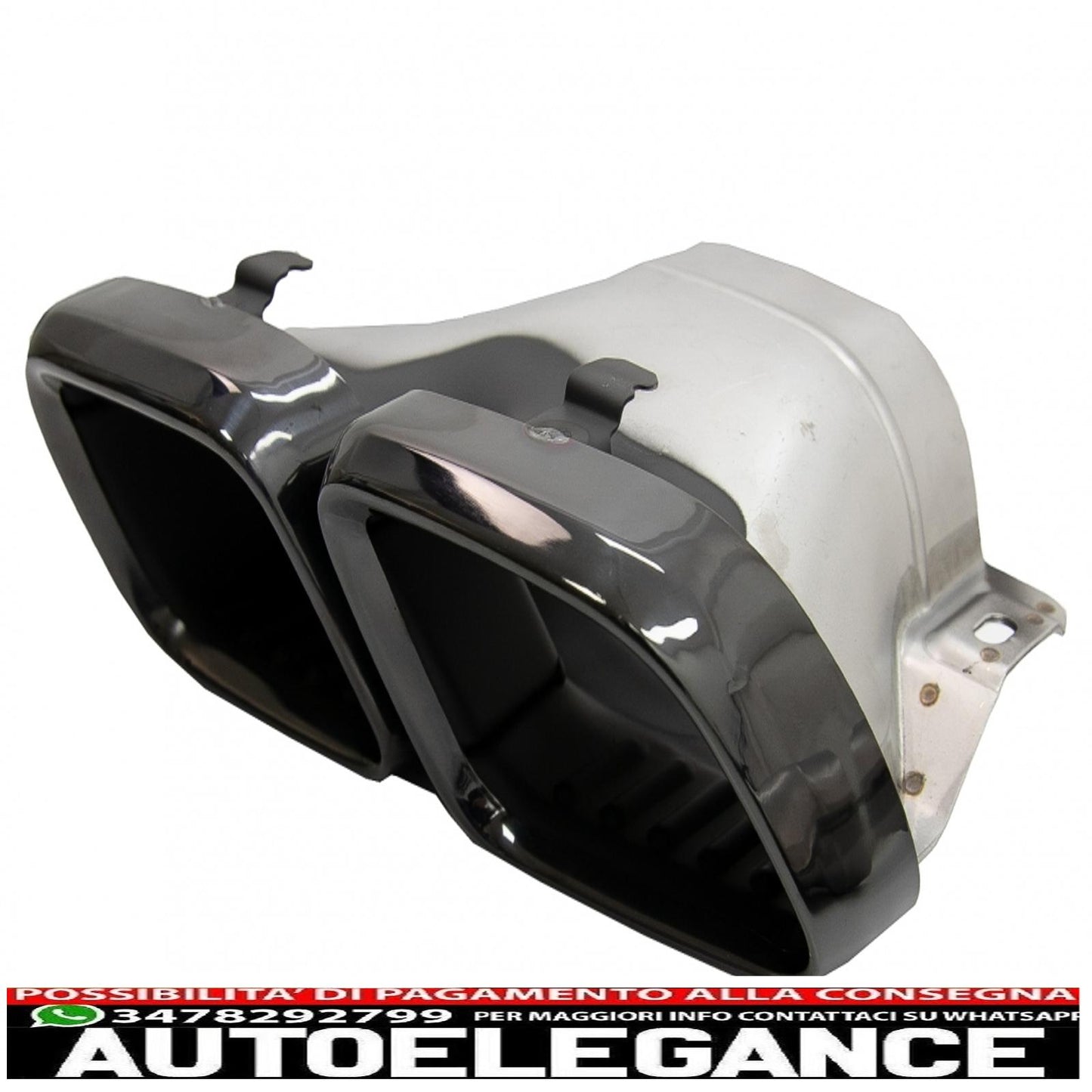 diffusore paraurti posteriore adatto a mercedes classe c w205 s205 (2014-2020) c63s design punte nere solo per amg sport line