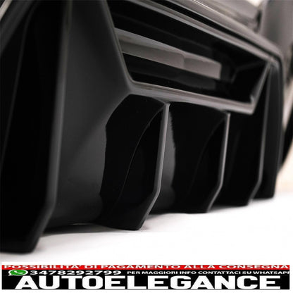 spoiler paraurti posteriore mantovana diffusore sinistro doppia uscita adatto per bmw serie 1 f20 f21 lci (2015-2019) pianoforte nero design da competizione