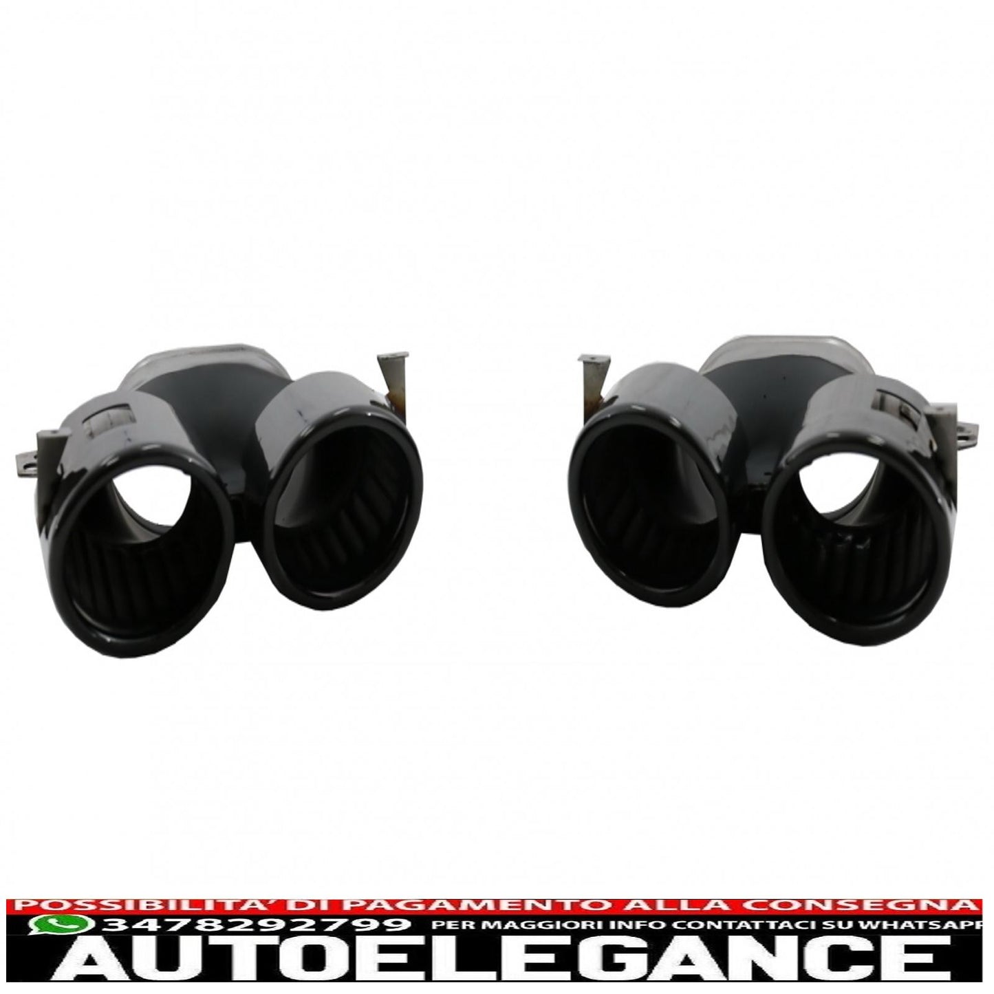 Diffusore con mantovana per paraurti posteriore adatto per Mercedes Classe A W177 hatchback (2018-up) terminali del silenziatore di scarico neri